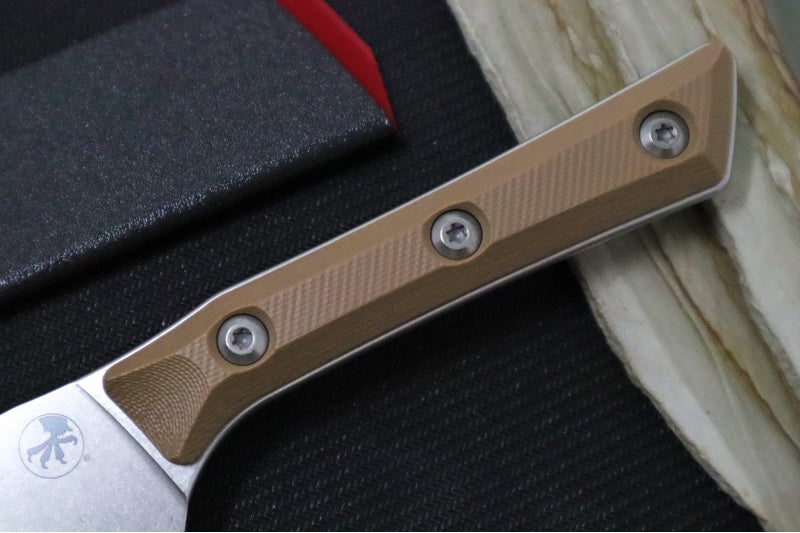 Microtech Utility Knife - M390MK Steel / Stonewashed Finish / Coyote Tan G-10 Handle 3400-10CE - Northwest Knives