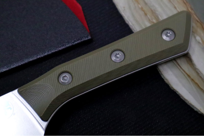 Microtech Chef's Knife - M390MK Steel / Stonewashed Finish / OD Green G-10 Handle 3000-10OD