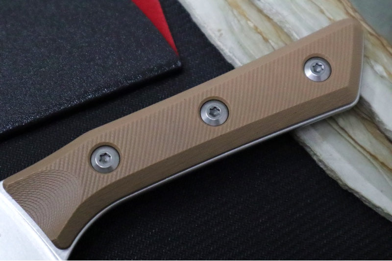 Microtech Chef's Knife - M390MK Steel / Stonewashed Finish / Coyote Tan G-10 Handle 3000-10CE