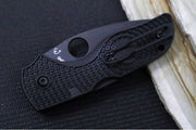 Spyderco Lil Native Lockback Lightweight - Black FRN / Black Finish / BDN1 Steel / Leaf Blade C230PBBK - Northwest Knives
