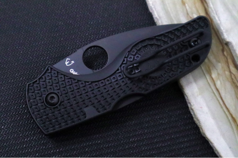 Spyderco Lil Native Lockback Lightweight - Black FRN / Black Finish / BDN1 Steel / Leaf Blade C230PBBK - Northwest Knives