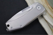 Lionsteel Nano Flipper - Stonewashed Finish / Drop Point Blade / M390 Steel / Grey Titanium Handle NA01GY - Northwest Knives