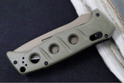Benchmade 275SFE-2 Adamas - Flat Dark Earth CPM-CruWear Drop Point Combo Blade / OD Green G-10 Handle - Northwest Knives