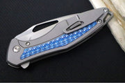 Koenig Arius - Raised Blue Twill Inlays & Titanium Handle - Brightwashed Blade with Polished Flats - Silver Spacer & Hardware - Stonewashed Clip (Gen 4) AR12733177.BT - Northwest Knives