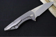 Koenig Mini Goblin - PCF Patterned Handle - Burnished Blade with Polished Flats - Silver Anodized Spacer & Hardware MG11211111PCF - Northwest Knives