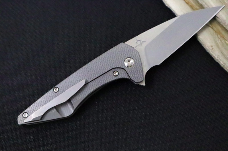 Koenig Mini Goblin - PCF Patterned Handle - Burnished Blade with Polished Flats - Silver Anodized Spacer & Hardware MG11211111PCF - Northwest Knives