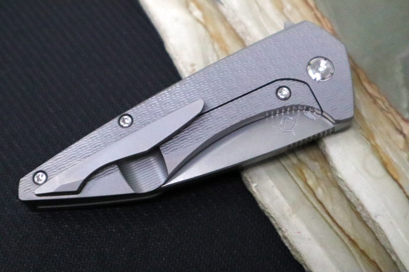 Koenig Mini Goblin - PCF Patterned Handle - Burnished Blade with Polished Flats - Silver Anodized Spacer & Hardware MG11211111PCF - Northwest Knives