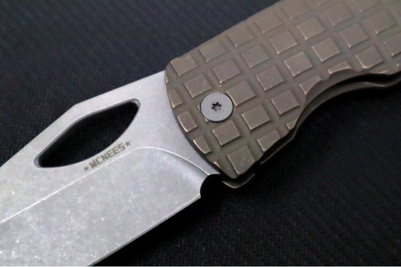 McNees Knives 3.75" DX Dixon - CPM-Magnacut Steel / Drop Point / Bronzed Anodized Frag Titanium Handle & Stonewashed Hardware