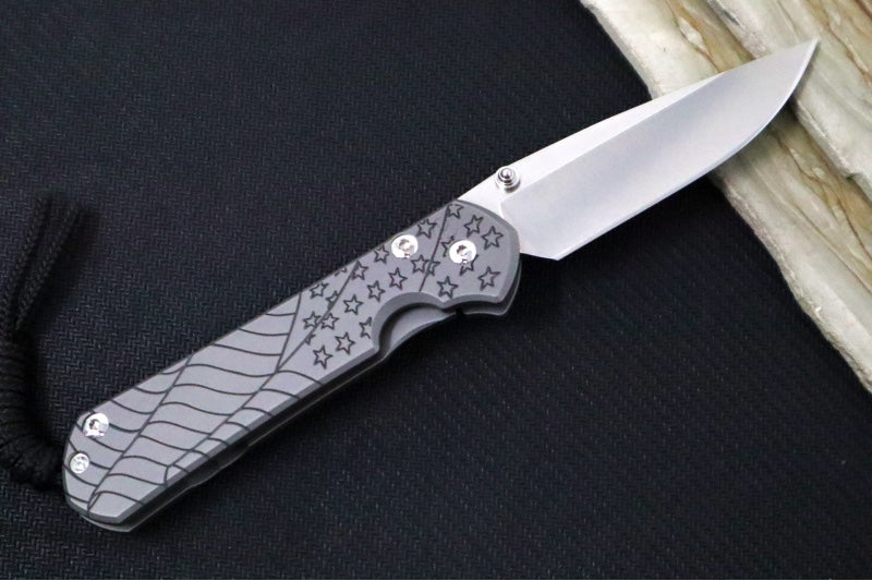 Chris Reeve Knives Small Sebenza 31 LEFT HAND Forever Flag CGG - Full Titanium Handle with Forever Flag Graphic / CPM-Magnacut Blade S31-1691