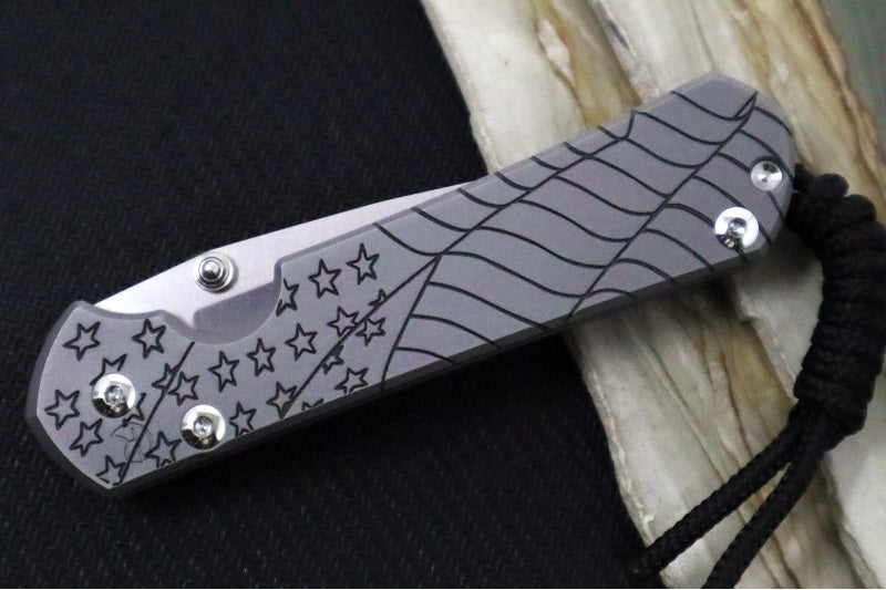Chris Reeve Knives Small Sebenza 31 LEFT HAND Forever Flag CGG - Full Titanium Handle with Forever Flag Graphic / CPM-Magnacut Blade S31-1691