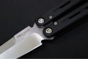 Pro Tech Flyfather 2 Balisong - Satin Spearpoint Blade/ 154CM Steel / Black Anodized Aluminum Handle FF2101 - Northwest Knives