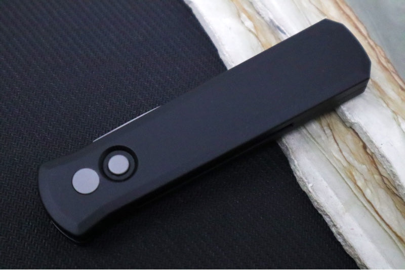 Pro Tech Godson Auto LEFTIE - Black Anodized Aluminum Handle / 154CM Steel / Blasted Finish 720-LH