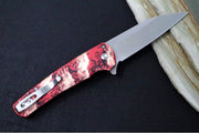 Pro Tech Malibu Flipper Limited -  "Crimson Tiger Camo" Anodized Handle / Black Lip Button / Wharncliffe Blade / CPM-Magnacut 5300-CTC - Northwest Knives