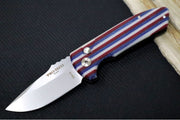 Pro Tech SBR Auto One of a Kind Custom - Unique Micarta Front Handle Scale & Black Anodized Aluminum Handle / CPM-S35VN Steel / Abalone Push Button - Northwest Knives
