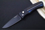 Pro Tech Duke 2 Auto One of a Kind Custom - Black Blade / CPM-Magnacut Steel / Pearl Inlay Push Button / Custom Micarta Inlay & Black Anodized Aluminum Handle - Northwest Knives