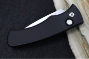 Pro Tech Duke 2 Auto Blade Show West Exclusive - Stonewashed Drop Point Blade/ CPM-Magnacut Steel / Black Anodized Aluminum Handle / Gold Lip Pearl Button BSW25.Duke.1 - Northwest Knives