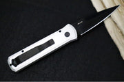 Pro Tech Godson Auto Blade Show West Exclusive - Clear Anodized Aluminum Handle / Black Lip Pearl Push Button / Satin Black DLC 20CV Blade / Black DLC Deep Carry Clip BSW25.Godson.1 - Northwest Knives