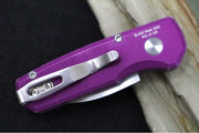 Pro Tech Runt Auto Blade Show West Exclusive - Smooth Battleworn Textured Aluminum Handle / Machine Satin Wharncliffe Blade / CPM-Magnacut Steel / Mother of Pearl Button BSW25.Runt5.1 - Northwest Knives