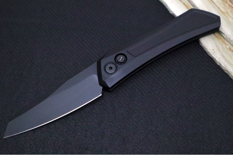 Pro Tech Oligarch Auto Operator - Solid Black Anodized Aluminum Handle / Black DLC Finish / Spear Point Blade / CPM-Magnacut Steel DS103-OPERATOR