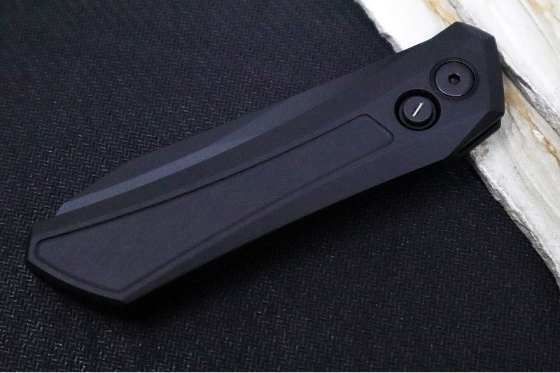 Pro Tech Oligarch Auto Operator - Solid Black Anodized Aluminum Handle / Black DLC Finish / Spear Point Blade / CPM-Magnacut Steel DS103-OPERATOR