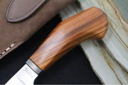 Lionsteel Willy Fixed Blade - Santos Wood Handle / M390 Steel Steel / Leather Sheath WL1ST - Northwest Knives