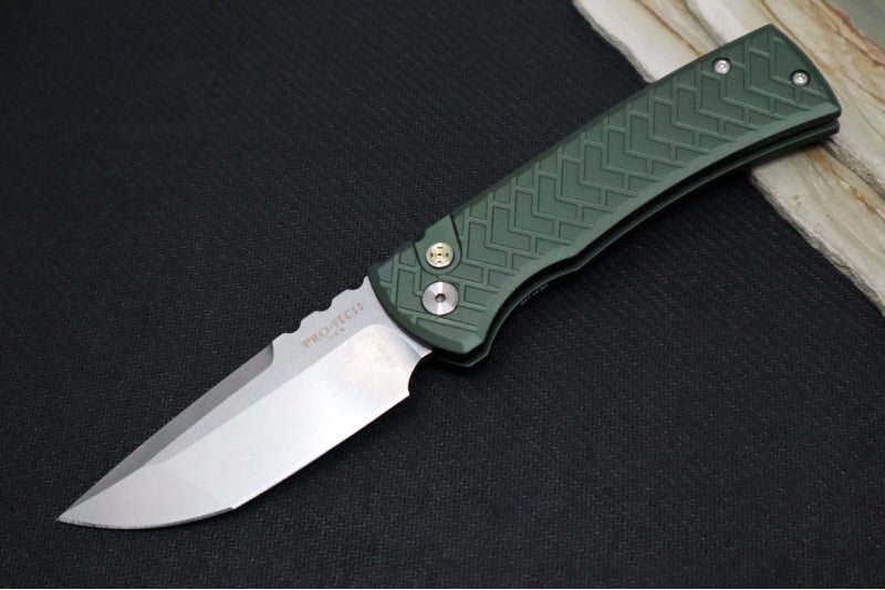 Pro Tech Chaves Redencion Blade Show West Exclusive - "Tread" Green Anodized Aluminum Handle / Tanto Blade / CPM-S35VN Steel / Mosaic Pin Push Button BSW25.Redencion.1