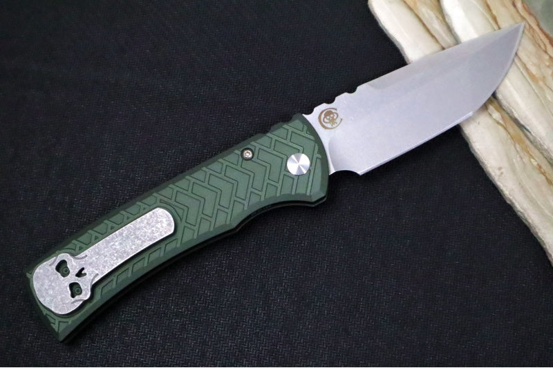 Pro Tech Chaves Redencion Blade Show West Exclusive - "Tread" Green Anodized Aluminum Handle / Tanto Blade / CPM-S35VN Steel / Mosaic Pin Push Button BSW25.Redencion.1
