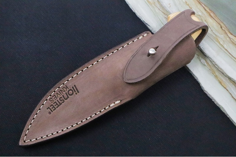 Lionsteel Willy Fixed Blade - Santos Wood Handle / M390 Steel Steel / Leather Sheath WL1UL