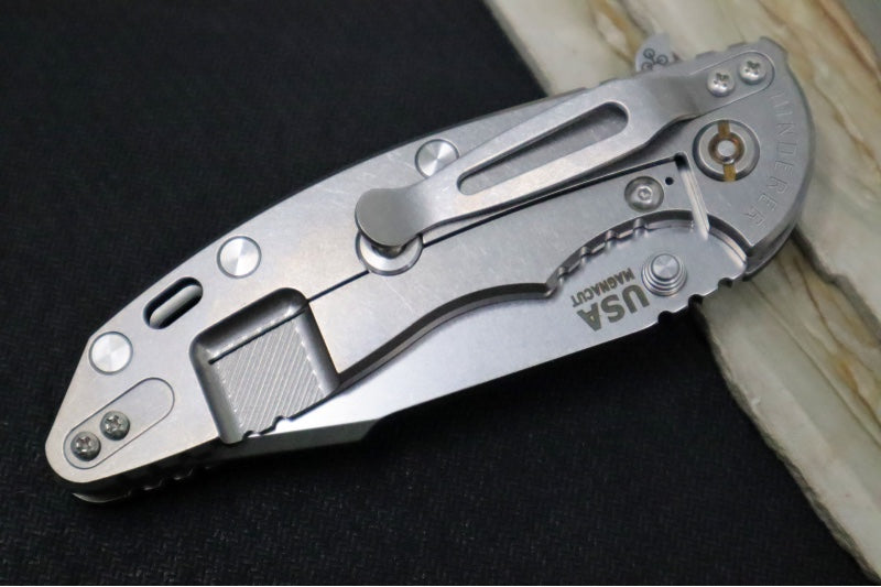 Rick Hinderer Knives XM-18 - 3.5" - Harpoon Spanto / Stonewashed Finish / Black G-10 & Titanium Handle