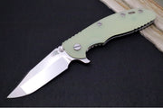 Rick Hinderer Knives XM-18 - 3.5" - Harpoon Spanto / Stonewashed Finish / Translucent Green G-10 & Titanium Handle - Northwest Knives