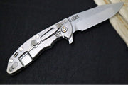 Rick Hinderer Knives XM-18 - 3.5" - Harpoon Spanto / Stonewashed Finish / Translucent Green G-10 & Titanium Handle - Northwest Knives