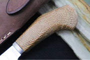 Lionsteel Willy Fixed Blade - Natural Micarta Handle / M390 Steel / Leather Sheath WL1-CVN - Northwest Knives