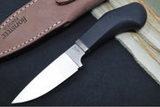 Lionsteel Willy Fixed Blade - Black G10 Handle / M390 Steel / Leather Sheath WL1-GBK - Northwest Knives