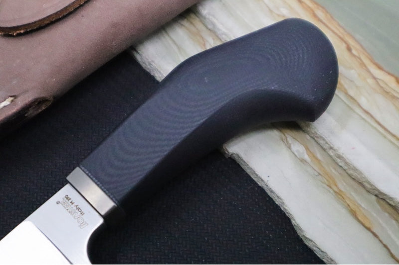 Lionsteel Willy Fixed Blade - Black G10 Handle / M390 Steel / Leather Sheath WL1-GBK - Northwest Knives