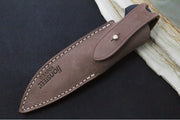 Lionsteel Willy Fixed Blade - Black G10 Handle / M390 Steel / Leather Sheath WL1-GBK - Northwest Knives