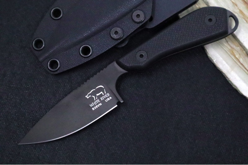 White River Knives Model 1 Caper Pro - CPM-S35VN Steel / Textured Black G-10 Handle