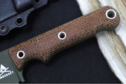 White River Knives 5" Firecraft Custom- OD Green Cerakote Finish / CPM-3V Steel / Brown Burlap Micarta Handle / Black Kydex Sheath - Northwest Knives