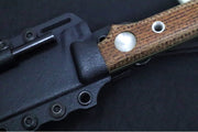 White River Knives 5" Firecraft Custom- OD Green Cerakote Finish / CPM-3V Steel / Brown Burlap Micarta Handle / Black Kydex Sheath - Northwest Knives