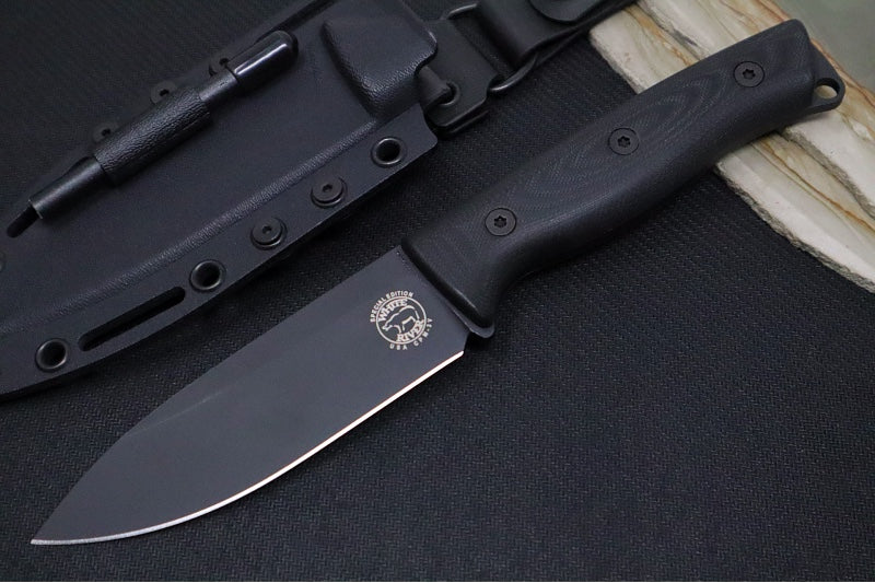 White River Ursus 45 Bushcrafter Custom - Black G-10 Handle / CPM-3V Steel / Black Cerakote Finish / Black Kydex Sheath