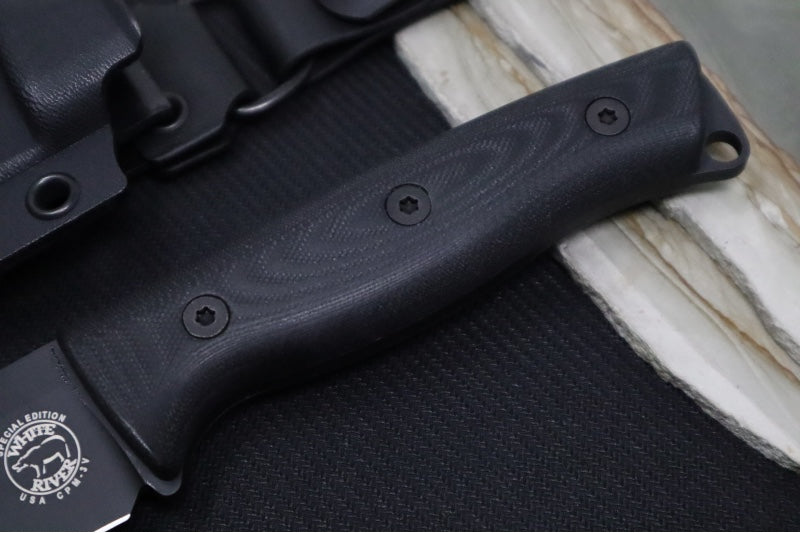White River Ursus 45 Bushcrafter Custom - Black G-10 Handle / CPM-3V Steel / Black Cerakote Finish / Black Kydex Sheath