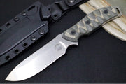 White River Knives GTI 4.5 - Drop Point Blade / Stonewash Finish / Grooved Contoured Micarta Handle WRGTI45-LBO - Northwest Knives