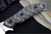 White River Knives GTI 4.5 - Drop Point Blade / Stonewash Finish / Grooved Contoured Micarta Handle WRGTI45-LBO - Northwest Knives