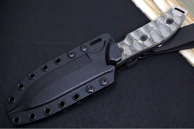 White River Knives GTI 4.5 - Drop Point Blade / Stonewash Finish / Grooved Contoured Micarta Handle WRGTI45-LBO