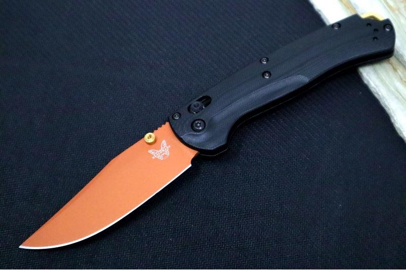 Benchmade 15536CR-2501 Taggedout Manual Folder Limited Edition - CPM-S45VN Steel / Clip Point Blade / Black G-10 Handle & Gold Backspacer