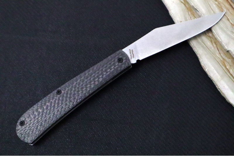 White River Knives Trailhead Trapper Slipjoint Custom - Black Carbon Fiber Handle / Trapper Blade / CPM-S35VN Steel - Northwest Knives