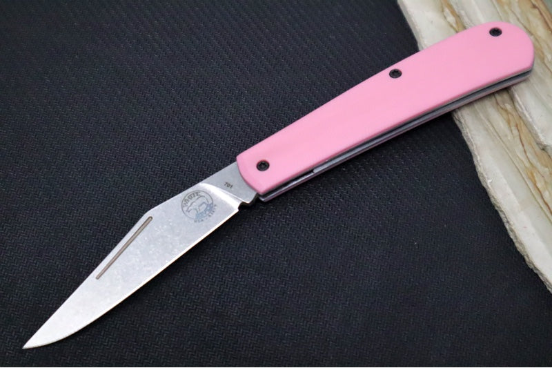 White River Knives Trailhead Trapper Slipjoint Custom - Pink G-10 Handle / Trapper Blade / CPM-S35VN Steel