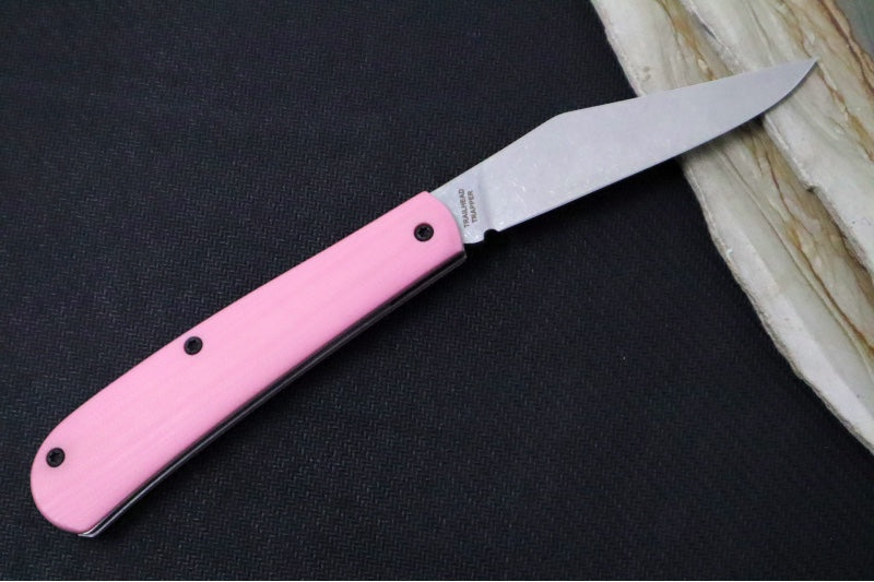 White River Knives Trailhead Trapper Slipjoint Custom - Pink G-10 Handle / Trapper Blade / CPM-S35VN Steel