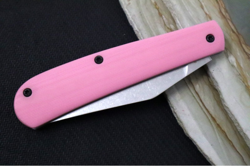 White River Knives Trailhead Trapper Slipjoint Custom - Pink G-10 Handle / Trapper Blade / CPM-S35VN Steel