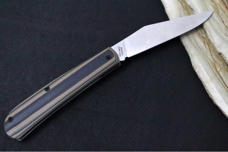 White River Knives Trailhead Trapper Slipjoint Custom - Camo Black and Tan G-10 Handle / Trapper Blade / CPM-S35VN Steel