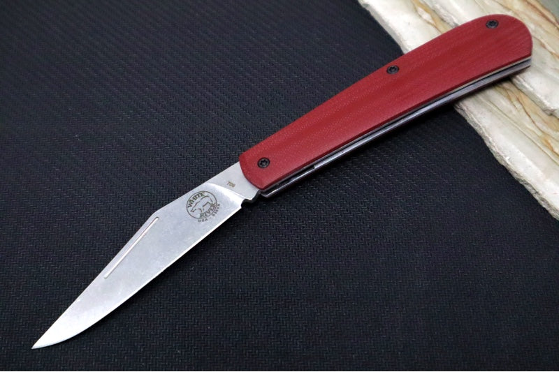 White River Knives Trailhead Trapper Slipjoint Custom - Red G-10 Handle / Trapper Blade / CPM-S35VN Steel - Northwest Knives